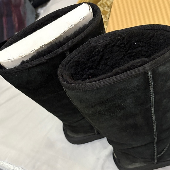 UGG Black Suede Classic  Tall Boots Size 7 - Picture 7 of 13